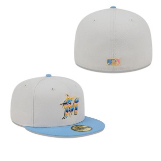 Miami Marlins Natural Beach Front Fitted Hat