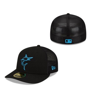 Miami Marlins 2022 Batting Practice Low Profile 59FIFTY Fitted Hat Black
