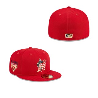 Miami Marlins Red 2023 Fourth of July 59FIFTY Fitted Hat