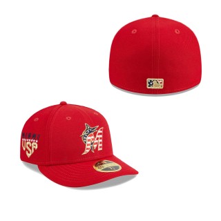 Miami Marlins Red 2023 Fourth of July Low Profile 59FIFTY Fitted Hat