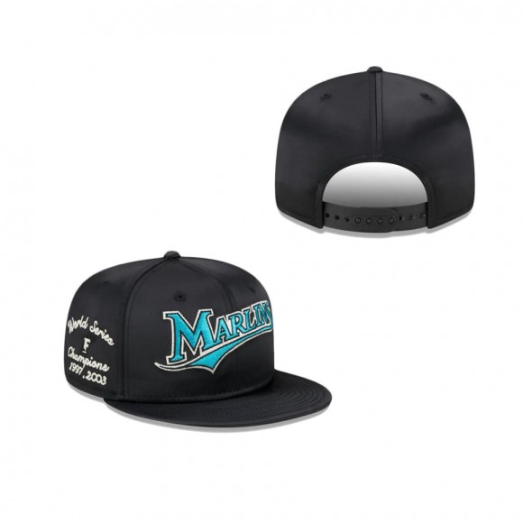 Miami Marlins Satin Script Snapback Hat