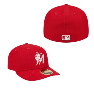 Miami Marlins Scarlet Low Profile 59FIFTY Fitted Hat