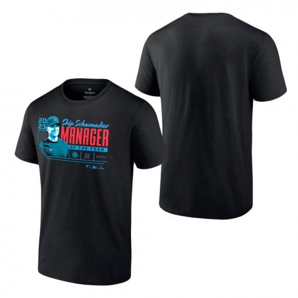 Miami Marlins Skip Schumaker Black 2023 NL Manager of the Year T-Shirt