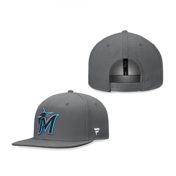Miami Marlins Snapback Hat Graphite