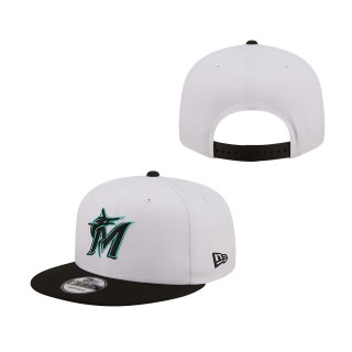 Miami Marlins Spring Two-Tone 9FIFTY Snapback Hat White Black