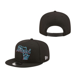Miami Marlins State 9FIFTY Snapback Hat Black