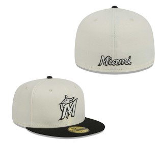 Miami Marlins Stone Black Chrome 59FIFTY Fitted Hat
