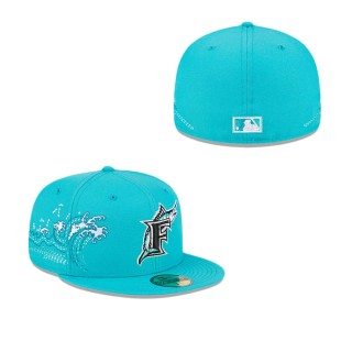 Miami Marlins Tonal Wave Fitted Hat
