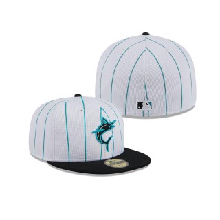 Miami Marlins White 2024 Batting Practice 59FIFTY Fitted Hat