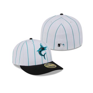 Miami Marlins White 2024 Batting Practice Low Profile 59FIFTY Fitted Hat