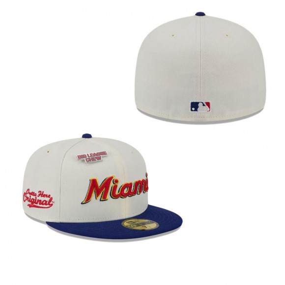 Miami Marlins White Big League Chew Original 59FIFTY Fitted Hat