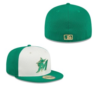 Miami Marlins White Green 2024 St. Patrick's Day 59FIFTY Fitted Hat