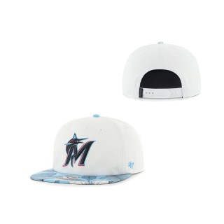 Men's Miami Marlins White Paradise Captain Snapback Hat