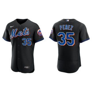 Men's New York Mets Michael Perez Black Authentic Alternate Jersey