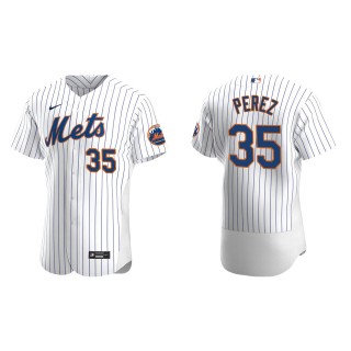 Men's New York Mets Michael Perez White Authentic Home Jersey