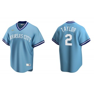 Men's Kansas City Royals Michael Taylor Light Blue Cooperstown Collection Road Jersey