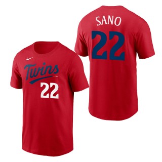 Miguel Sano Minnesota Twins Red 2023 Wordmark T-Shirt