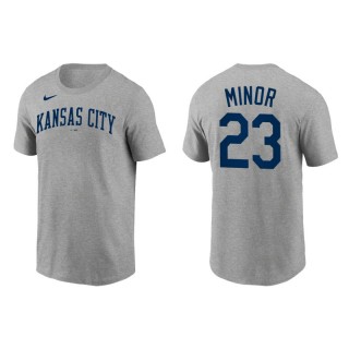 Mike Minor Kansas City Royals Gray Team Wordmark T-Shirt