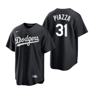 Mike Piazza Dodgers Nike Black White Replica Jersey