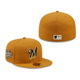 Milwaukee Brewers New Era 2002 MLB All-Star Game Chrome Undervisor 59FIFTY Fitted Hat Tan
