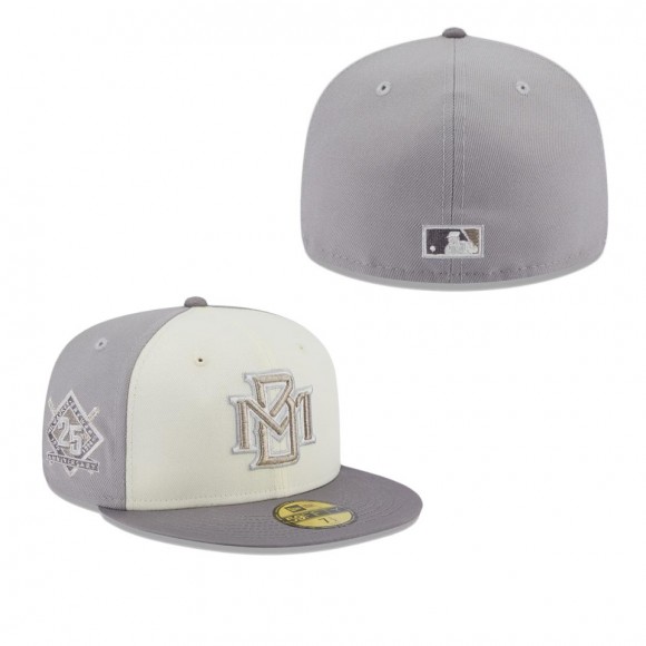 Milwaukee Brewers Cream Gray Chrome Anniversary 59FIFTY Fitted Hat