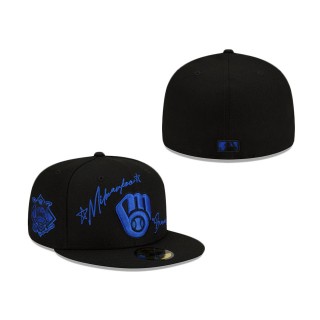 Milwaukee Brewers Cursive 59FIFTY Fitted Hat