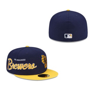 Milwaukee Brewers Double Logo Fitted