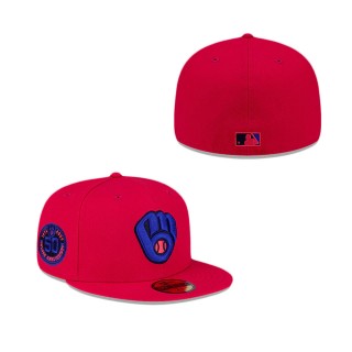 Milwaukee Brewers Flame 59FIFTY Fitted Hat