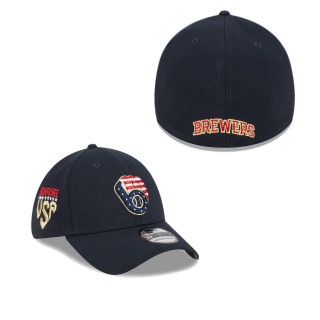 Milwaukee Brewers Navy 2023 Fourth of July 39THIRTY Flex Fit Hat