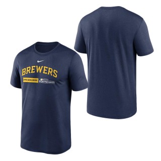 Milwaukee Brewers Navy 2023 Postseason Authentic Collection Dugout T-Shirt