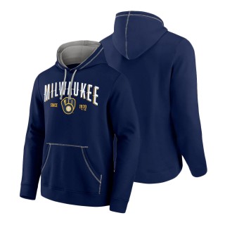 Milwaukee Brewers Navy Gray Ultimate Champion Logo Pullover Hoodie