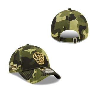 Milwaukee Brewers New Era Camo 2022 Armed Forces Day 9TWENTY Adjustable Hat