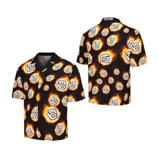 Milwaukee Brewers PLEASURES Black Flame Fireball Button-Up Shirt