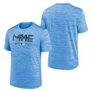 Brewers Powder Blue 2022 City Connect Authentic Collection Velocity Performance T-Shirt