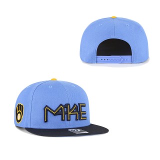 Men's Milwaukee Brewers Powder Blue 2022 City Connect Captain Snapback Hat