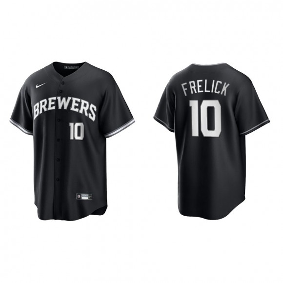 Milwaukee Brewers Sal Frelick Black White Replica Official Jersey