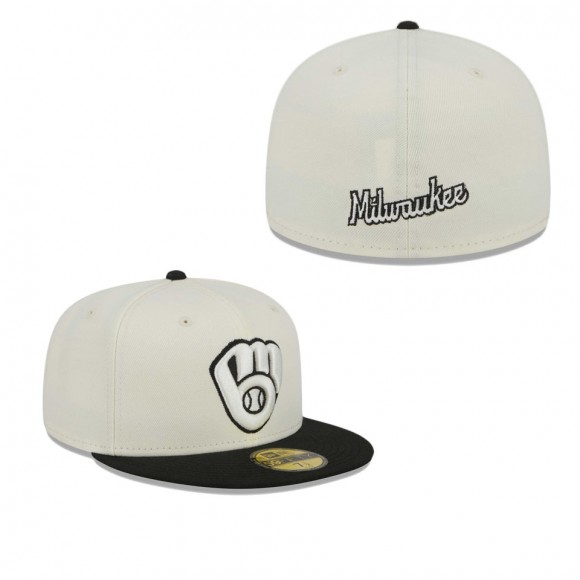 Milwaukee Brewers Stone Black Chrome 59FIFTY Fitted Hat