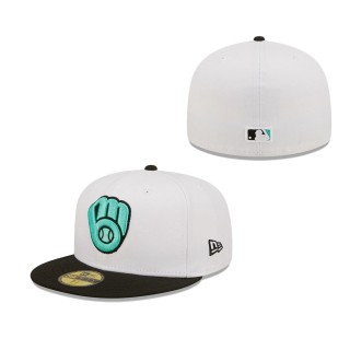 Men's Milwaukee Brewers White Black Spring Color Pack Two-Tone 59FIFTY Fitted Hat