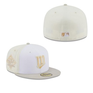 Minnesota Twins Cream Stone Chrome Anniversary 59FIFTY Fitted Hat