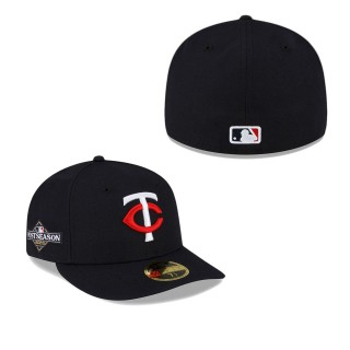 Minnesota Twins Navy 2023 Postseason Side Patch Low Profile 59FIFTY Fitted Cap