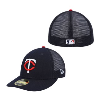 Men's Minnesota Twins Navy Authentic Collection Mesh Back Low Profile 59FIFTY Fitted Hat
