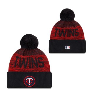 Men's Minnesota Twins Navy Authentic Collection Sport Cuffed Knit Hat with Pom