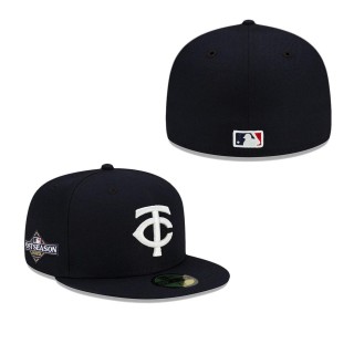 Minnesota Twins Navy White 2023 Postseason Side Patch 59FIFTY Fitted Cap