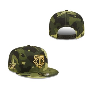 Minnesota Twins New Era Camo 2022 Armed Forces Day 9FIFTY Snapback Adjustable Hat