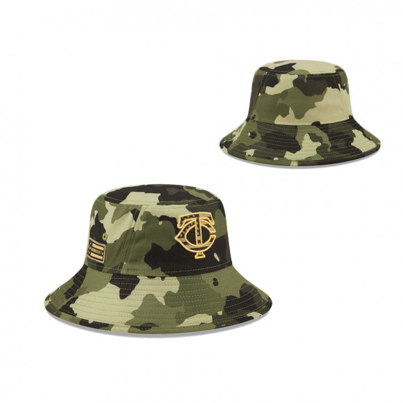 Minnesota Twins New Era Camo 2022 Armed Forces Day Bucket Hat