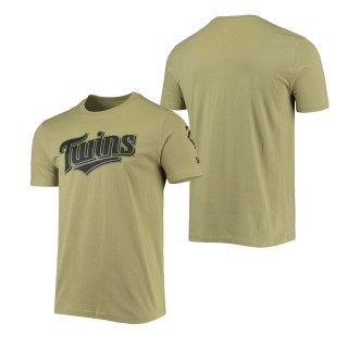 Minnesota Twins Olive Brushed Armed Forces T-Shirt