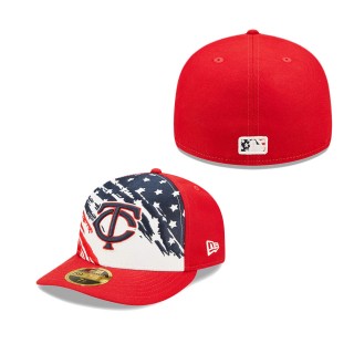Men's Minnesota Twins Red 2022 4th of July Independence Day Low Profile 59FIFTY Fitted Hat