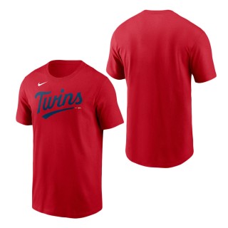 Men's Minnesota Twins Red 2023 Wordmark T-Shirt