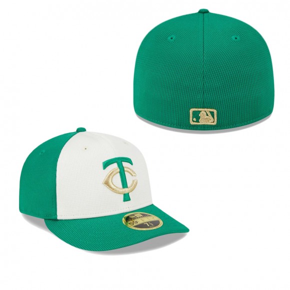 Minnesota Twins White Green 2024 St. Patrick's Day Low Profile 59FIFTY Fitted Hat