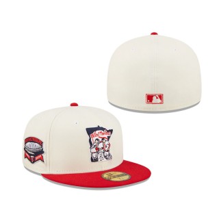 Men's Minnesota Twins White Red Cooperstown Collection HHH Metrodome Chrome 59FIFTY Fitted Hat